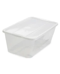Life Story 6 Quart Rectangular Clear Plastic Lidded Storage Shoe Box, 4 Pack