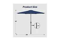Flynama One 10ft Outdoor Market Patio Umbrella with 8 Sturdy Ribs, Tilt/Crank Push Button for Garden, Deck
