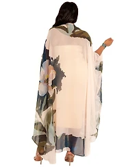 Buxom Couture Plus Size Floral Robe with Wrist Band