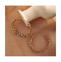 Sohi Women's Gold Chain Hoop Earrings