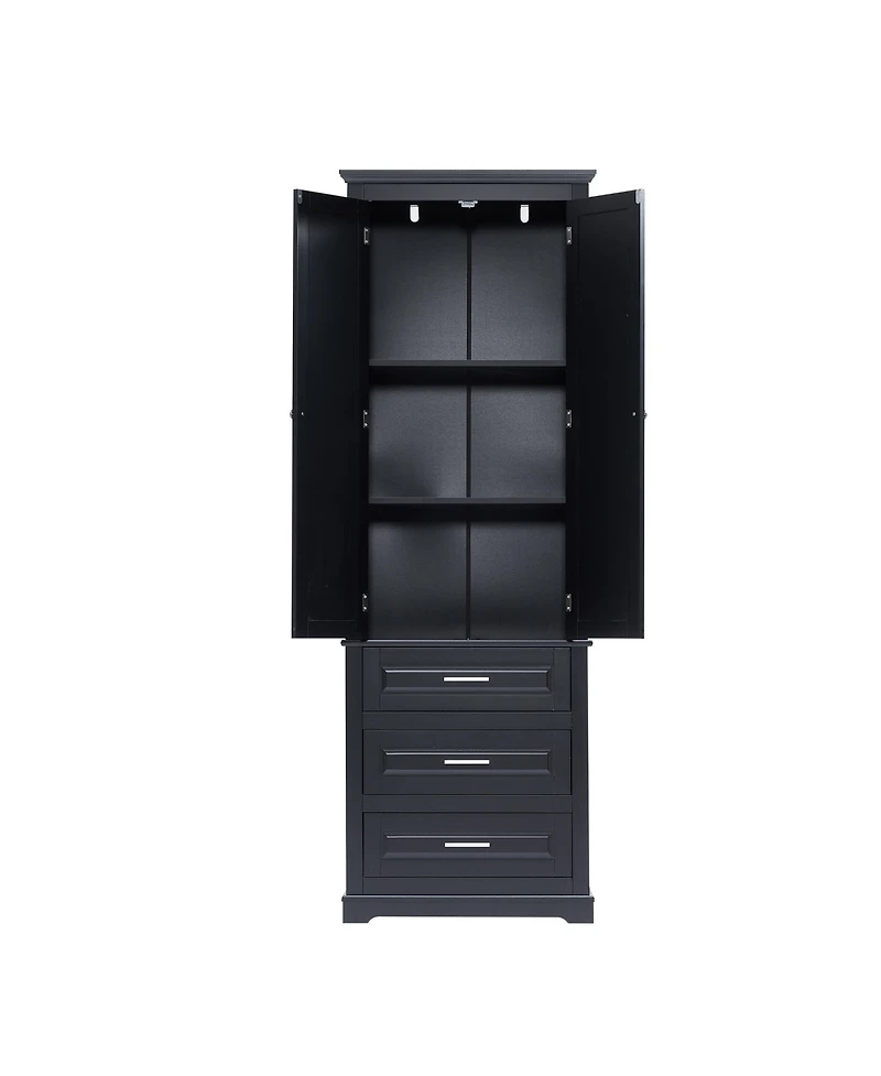 Casainc 70"H Tall Storage Cabinet with 3 Drawers for Bathroom or Office Use