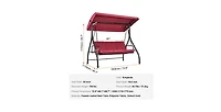 Slickblue 3-Seat Patio Swing Chair with Adjustable Canopy Removable Cushion and Steel Frame