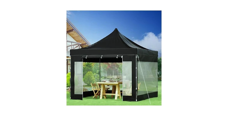 Slickblue Pop Up Canopy Tent Outdoor Gazebo with Removable Sidewalls Wheeled Bag Waterproof