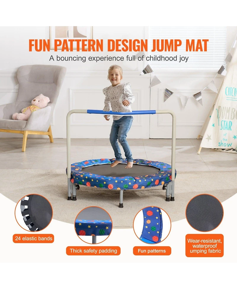 Slickblue Trampoline for Kids Foldable Mini Toddler Indoor Outdoor