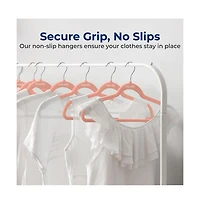 SereneLife 20 Pcs. Velvet Hangers - Non-Slip, Sturdy, and Heavy Duty Coat Set with 360° Swivel Hook for Clothes (Pink)