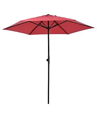 Yescom 7.5 Ft Outdoor Patio Umbrella 6 Ribs with Scale Tilt Button Strap UV30+ Sunshade Garden Parasol for Yard Deck Market Pool Red