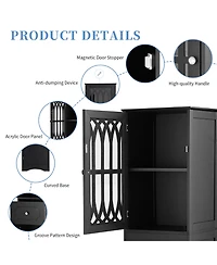 Casainc 63.8"H Tall Bathroom Cabinet with Drawer, Doors, Adjustable Shelf, Mdf & Acrylic