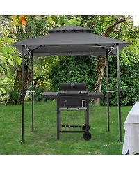 Flynama 8x5Ft Grill Gazebo Replacement Canopy,Double Tiered Bbq Tent Roof Top Cover