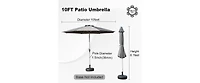 Flynama 10ft Gray Outdoor Patio Umbrella with Crank and Tilt for Garden and Pool