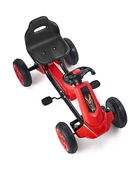 Kids Go Kart Pedal Ride On Toy Ages 3-8 with Adjustable Seat and 4 Wheels