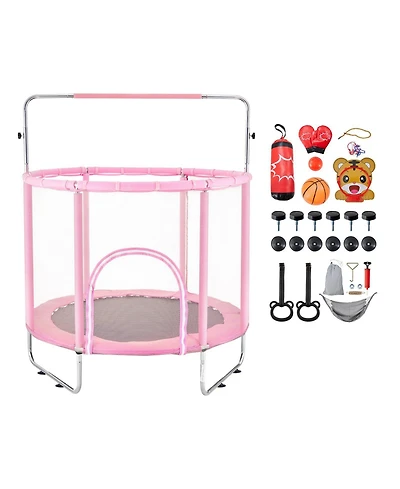 Slickblue Trampoline for Kids Mini Toddler Trampoline with Net Indoor Outdoor