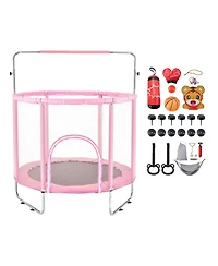 Slickblue Trampoline for Kids Mini Toddler Trampoline with Net Indoor Outdoor