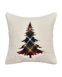 J Queen New York Andrew Plaid Square Embellished Decorative Pillow, 20" x 20"