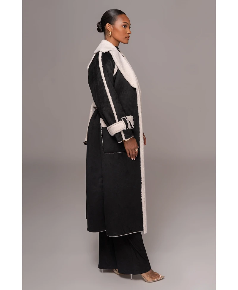 Jluxlabel Women's Suede And Sherpa Reversible Coat