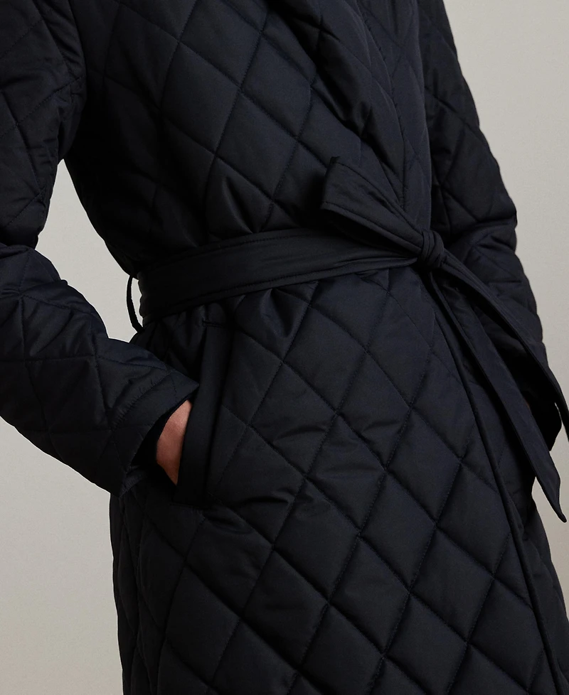 Lauren Ralph Women's Belted Midi Quilt Coat
