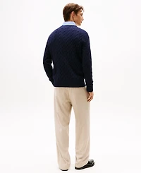 Tommy Hilfiger Men's Classic Cable Crewneck Sweater