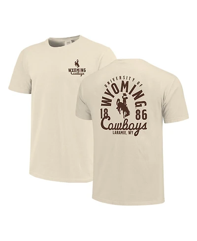 Image One Men's Cream Wyoming Cowboys Comfort Colors Mascot Overlay T-Shirt