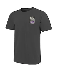 Image One Men's Graphite Lsu Tigers Comfort Colors Minimalist Distressed Vista T-Shirt