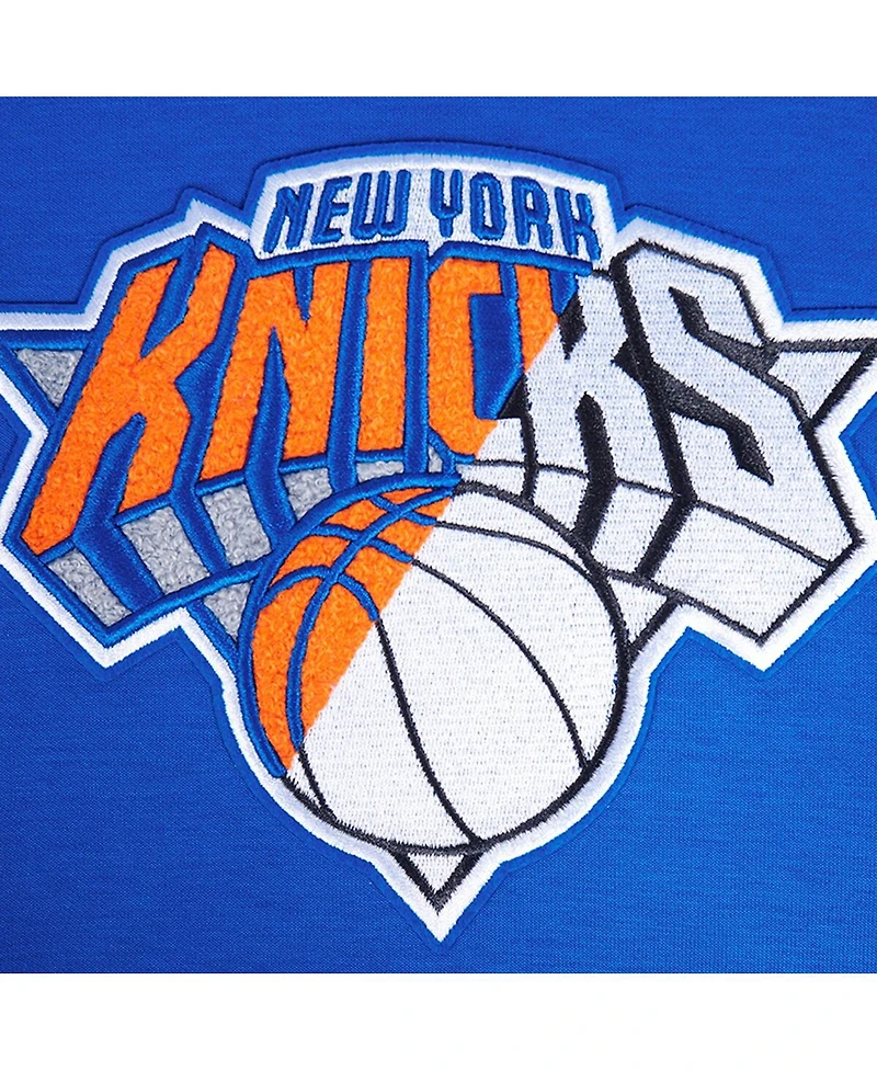 Pro Standard Men's Blue New York Knicks Split Logo Pullover Hoodie