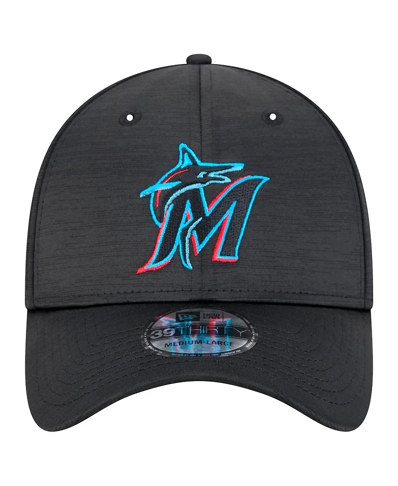 New Era Men's Black Miami Marlins Tech 39THIRTY Flex Hat