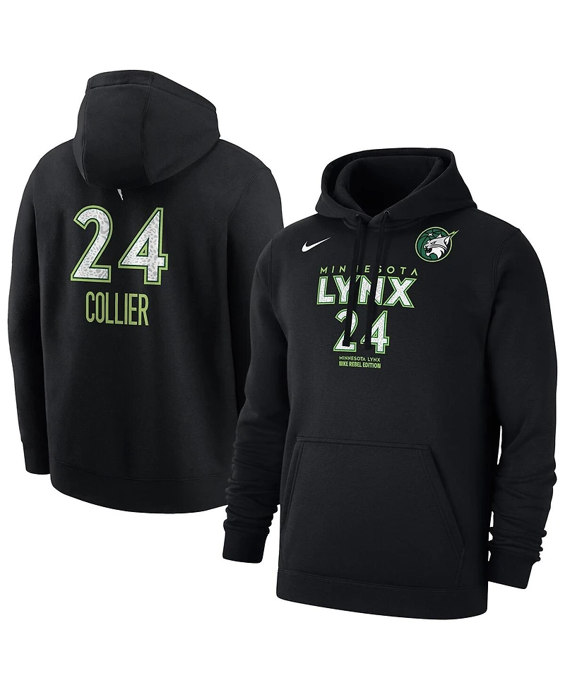 Nike Men's Napheesa Collier Black Minnesota Lynx Rebel Edition Name Number Pullover Hoodie