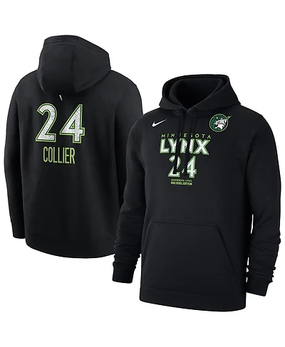 Nike Men's Napheesa Collier Black Minnesota Lynx Rebel Edition Name Number Pullover Hoodie