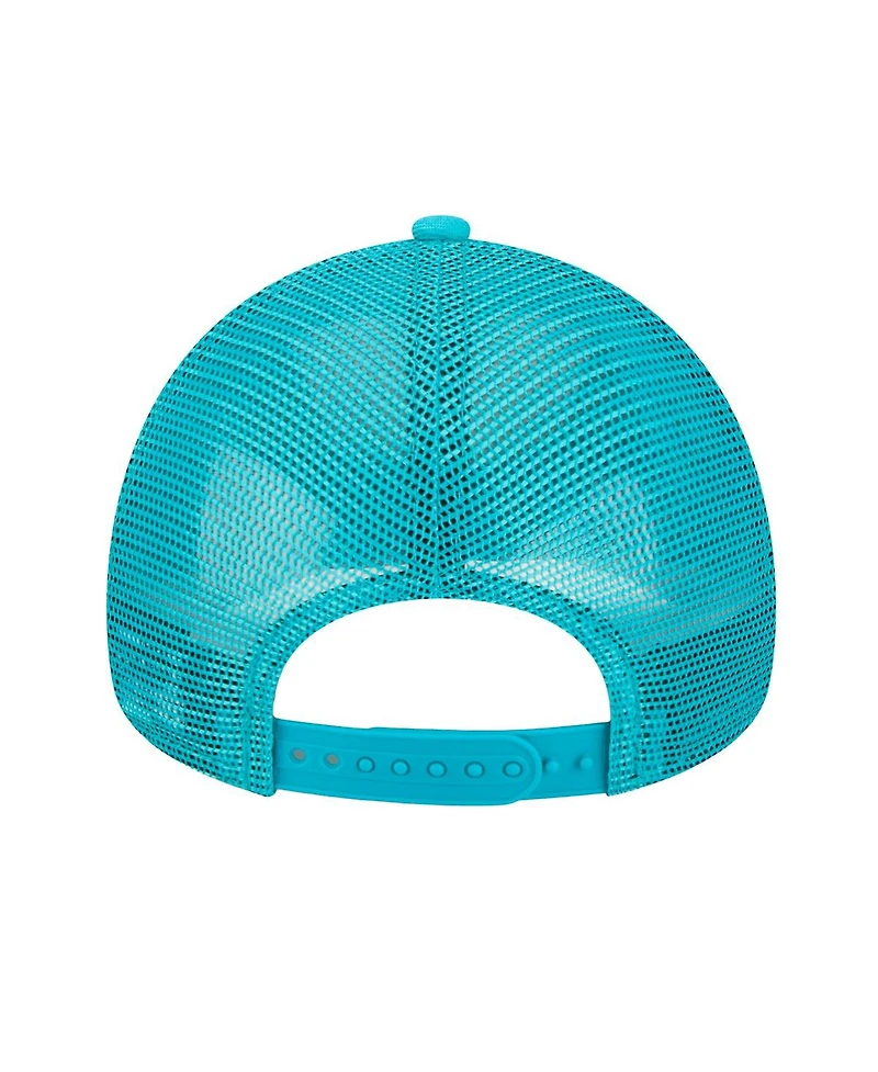 New Era Women's Aqua Miami Dolphins Peace Love Trucker 9FORTY Adjustable Hat