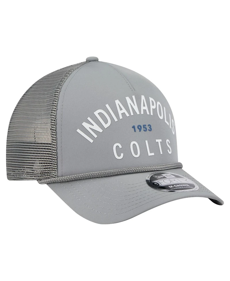 New Era Men's Graphite Indianapolis Colts Active Minimalist M-Crown A-Frame 9FORTY Adjustable Hat