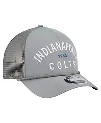 New Era Men's Graphite Indianapolis Colts Active Minimalist M-Crown A-Frame 9FORTY Adjustable Hat