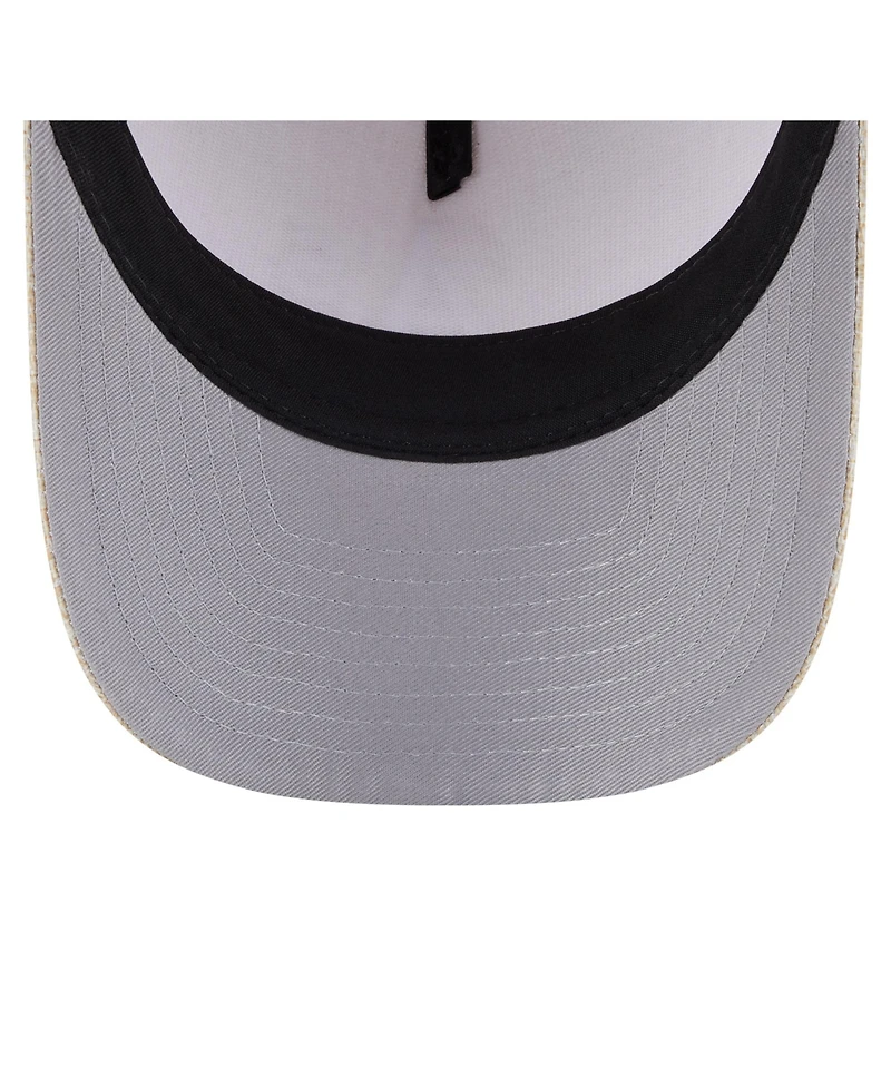 New Era Men's Beige Athletics Cotton Weave M-Crown A-Frame 9FORTY Adjustable Hat
