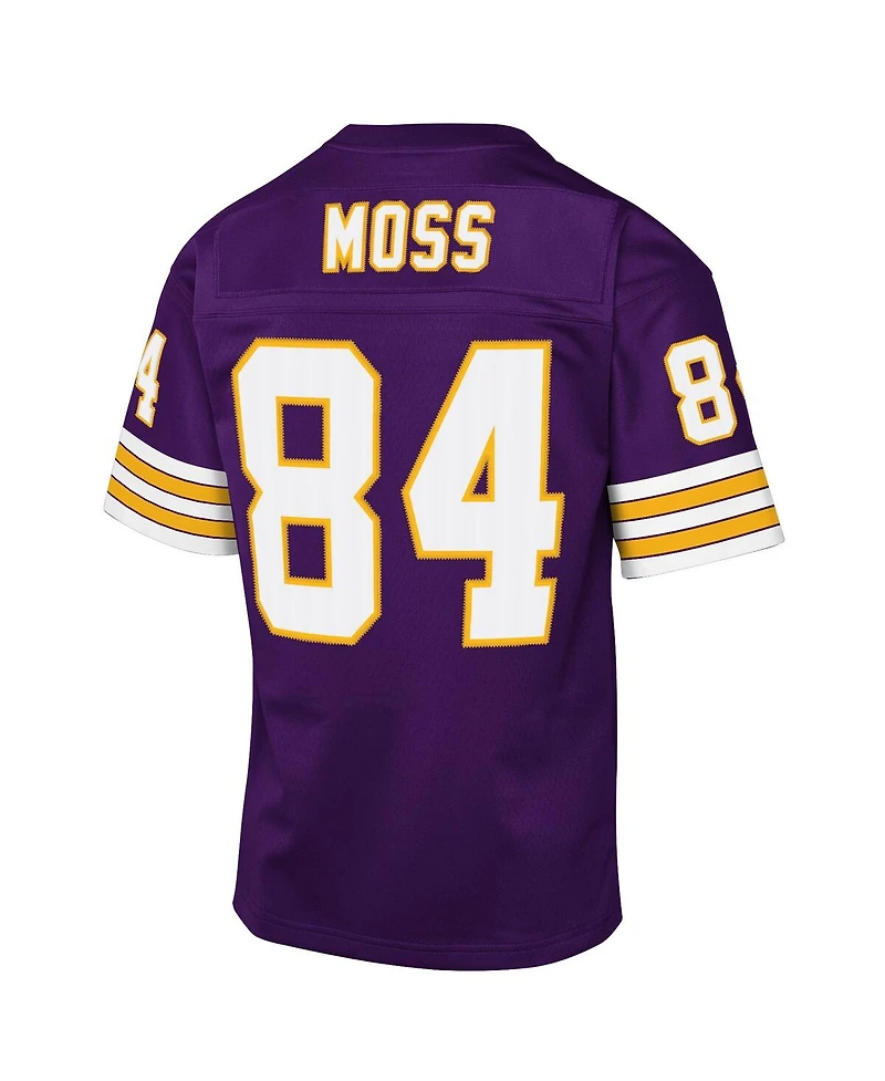 Mitchell & Ness Big Boys and Girls Randy Moss Purple Minnesota Vikings 1998 Throwback Fashion Jersey
