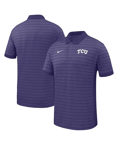 Nike Men's Purple Tcu Horned Frogs 2025 Early Season Coaches Sideline Victory Stripe Performance Polo Shirt