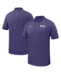 Nike Men's Purple Tcu Horned Frogs 2025 Early Season Coaches Sideline Victory Stripe Performance Polo Shirt