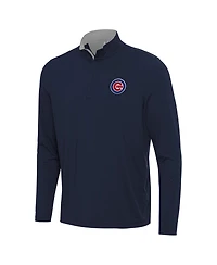 Antigua Men's Navy Chicago Cubs Content Quarter-Zip Sweatshirt