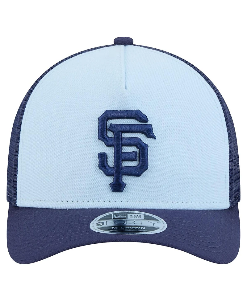 New Era Men's Light Blue/Navy San Francisco Giants 2-Tone Color Pack 9FORTY M-Crown A-Frame Adjustable Hat