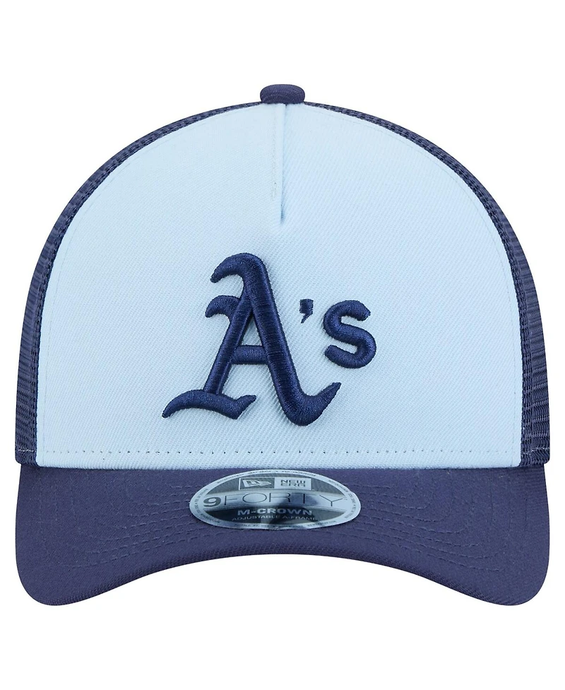 New Era Men's Light Blue/Navy Athletics 2-Tone Color Pack 9FORTY M-Crown A-Frame Adjustable Hat