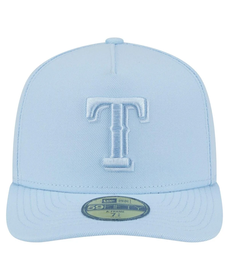 New Era Men's Light Blue Texas Rangers Color Pack A-Frame 59FIFTY Fitted Hat