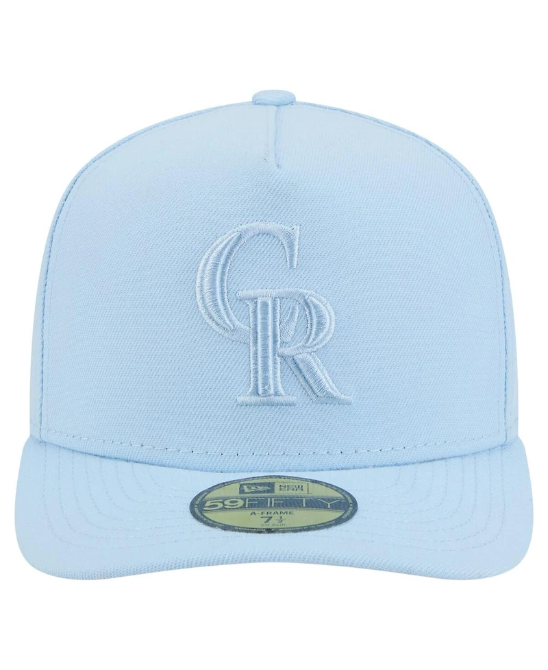 New Era Men's Light Blue Colorado Rockies Color Pack A-Frame 59FIFTY Fitted Hat