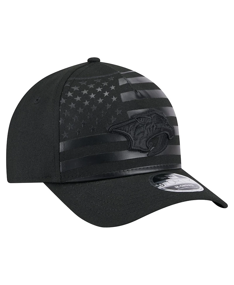 New Era Men's Black Nashville Predators Game Day Stealth Flag 9FORTY A-Frame Adjustable Hat