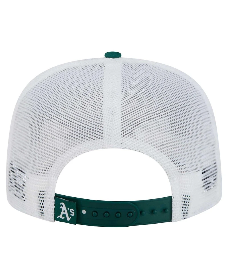 New Era Men's Green Athletics 9FIFTY A-Frame Trucker Snapback Hat