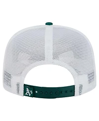 New Era Men's Green Athletics 9FIFTY A-Frame Trucker Snapback Hat