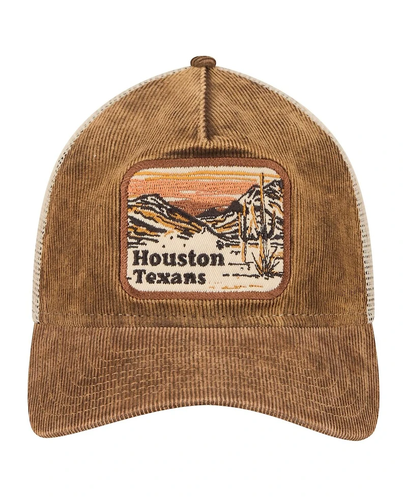 New Era Men's Brown/Cream Houston Texans Vintage Landscape 9TWENTY A-Frame Adjustable Hat