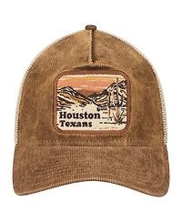 New Era Men's Brown/Cream Houston Texans Vintage Landscape 9TWENTY A-Frame Adjustable Hat