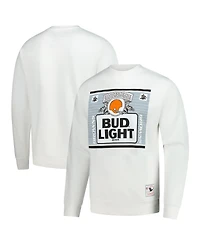 Mitchell & Ness x Bud Men's Light White Cleveland Browns The Crest Pullover Sweatshirt