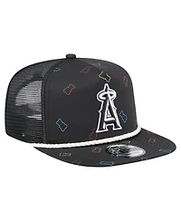 New Era Men's Black Los Angeles Angels Gummy Golfer Trucker Adjustable Hat