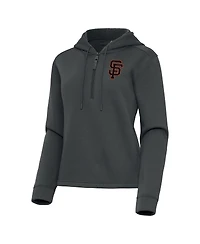Antigua Women's Pewter San Francisco Giants Contemporary Quarter-Zip Hoodie