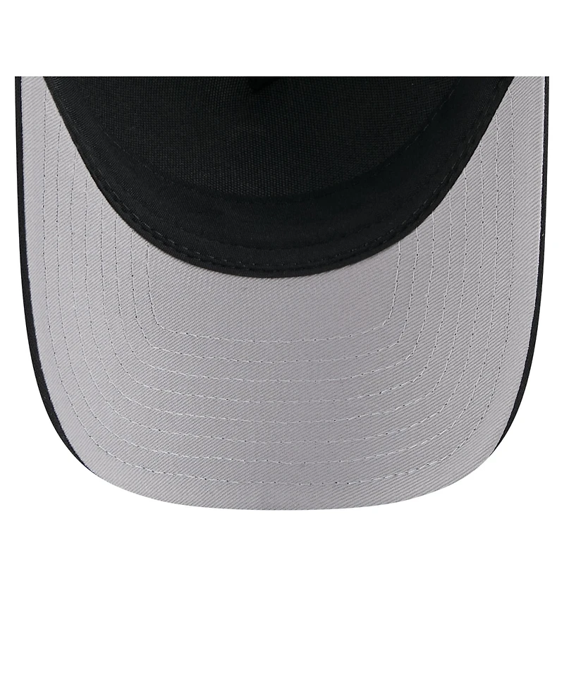 New Era Men's Black Texas Rangers City Initial 9FORTY A-Frame M-Crown Adjustable Trucker Hat