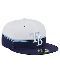 New Era Men's Navy/White Tampa Bay Rays Paint Stroke 59FIFTY Fitted Hat
