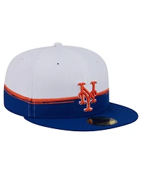 New Era Men's Royal/White York Mets Paint Stroke 59FIFTY Fitted Hat