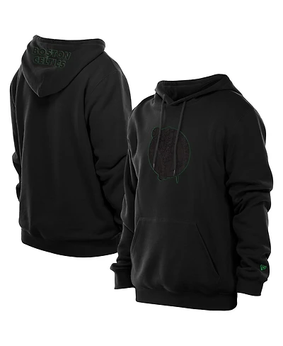 New Era Men's Black Boston Celtics Tonal Color Pop Premium Pullover Hoodie